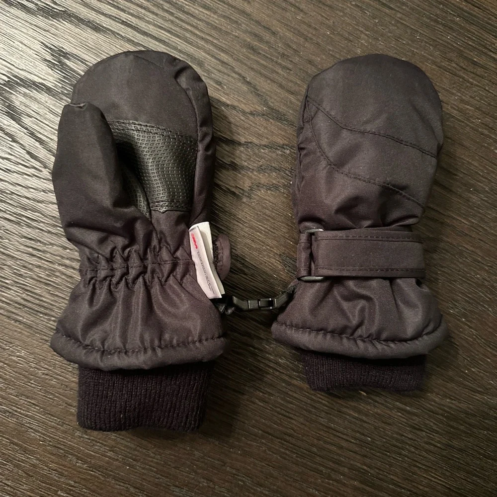 3M Thinsulate Black Kids Mittens